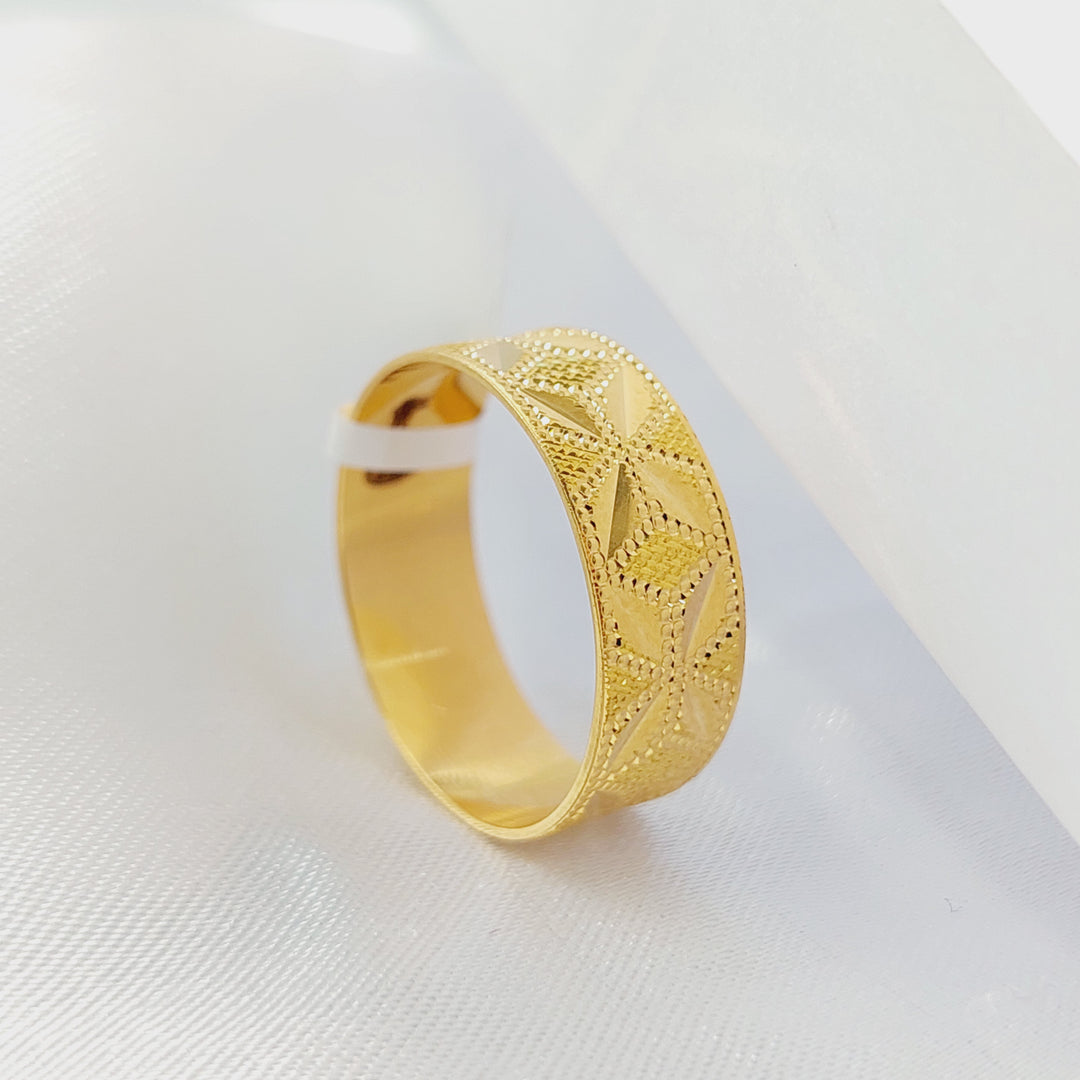 21K Gold Thin CNC Wedding Ring by Saeed Jewelry - Image 3