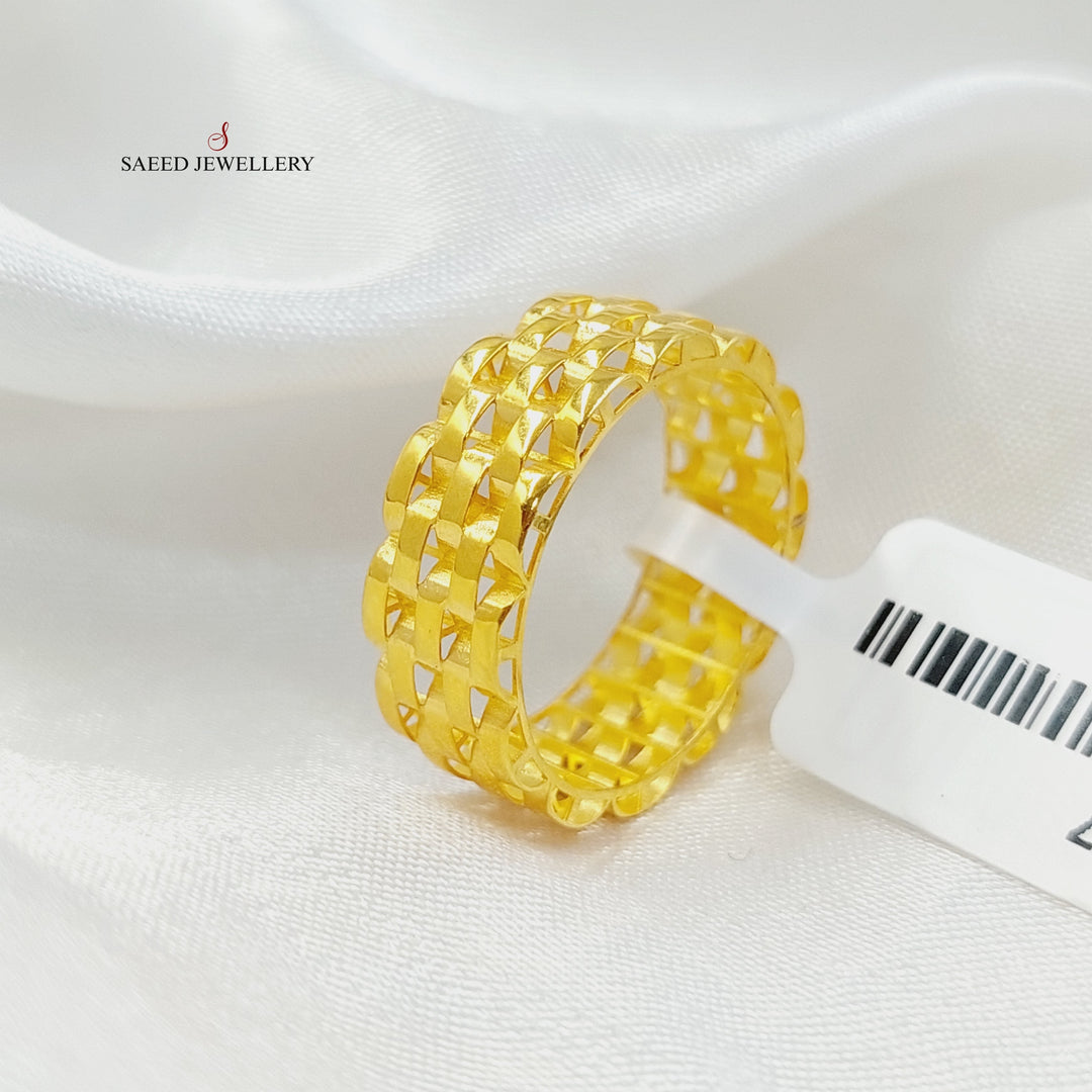 21K Gold Waves Wedding Ring by Saeed Jewelry - Image 10