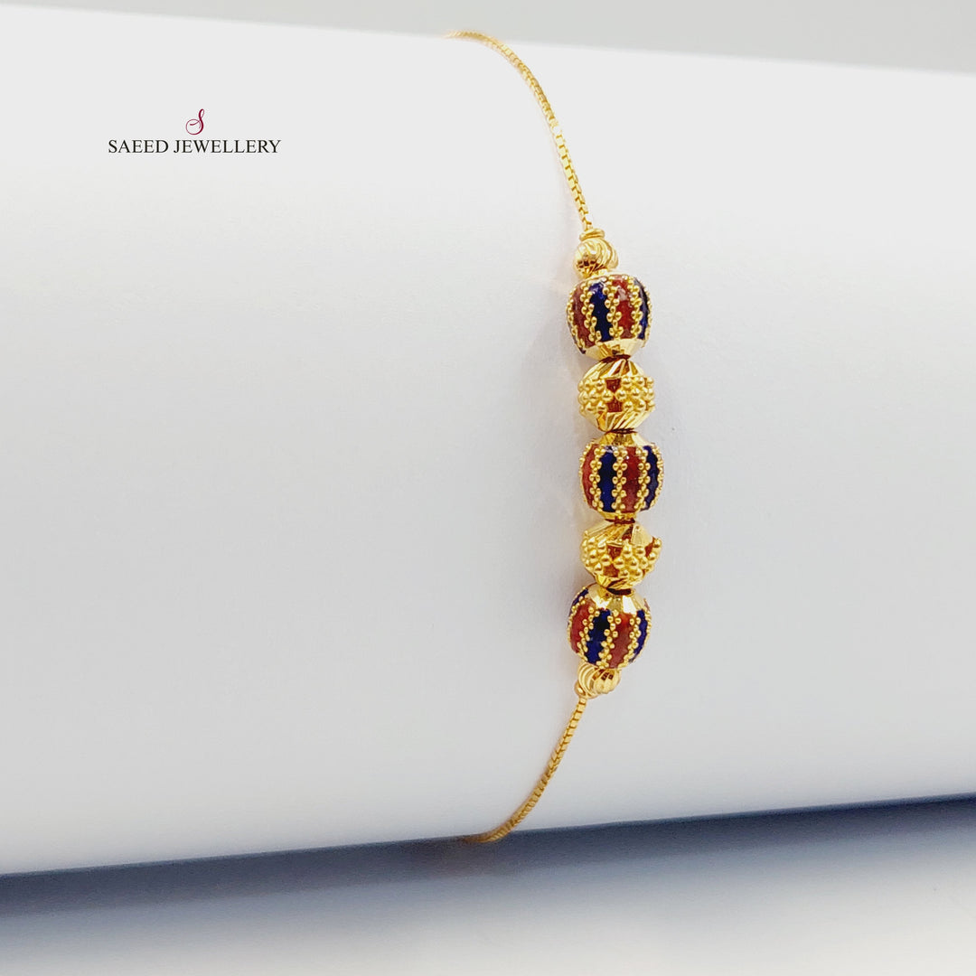 21K Gold Enameled Balls Bracelet by Saeed Jewelry - Image 1