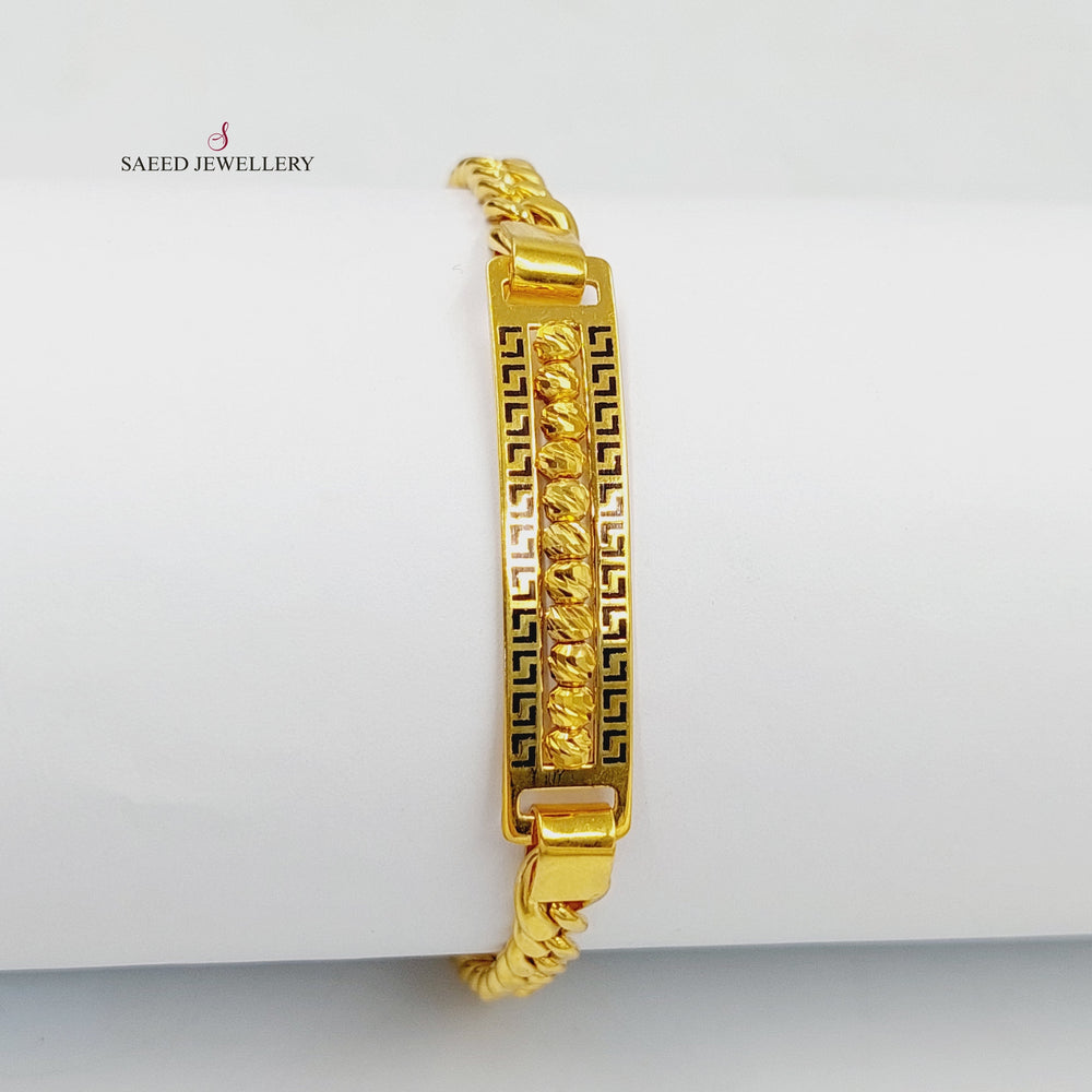 21K Gold Enameled Bar Bracelet by Saeed Jewelry - Image 2