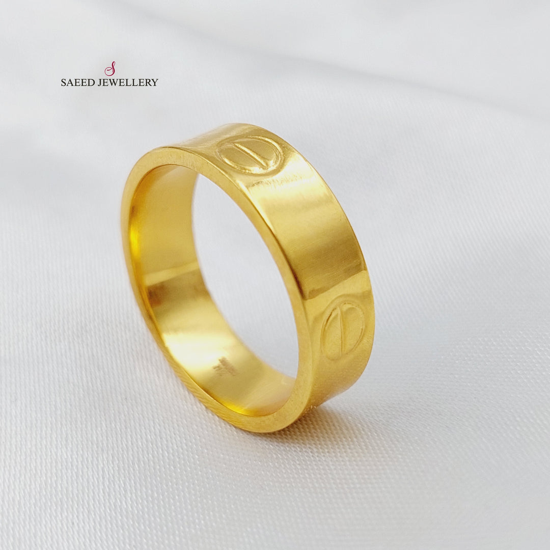 21K Gold Engraved Wedding Ring by Saeed Jewelry - Image 9