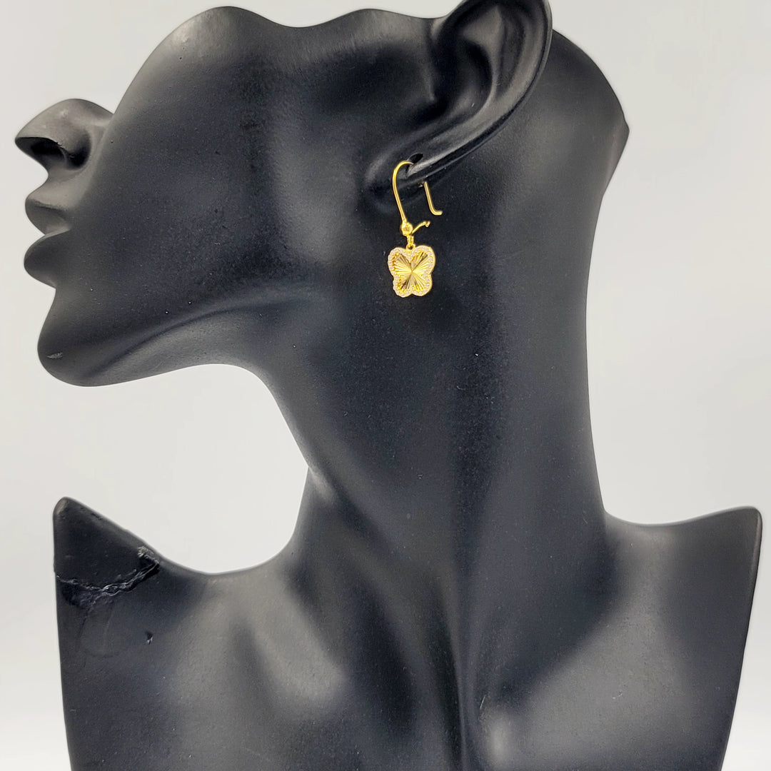 Zircon Studded Butterfly Earrings Made of 21K Gold by Saeed Jewelry 
