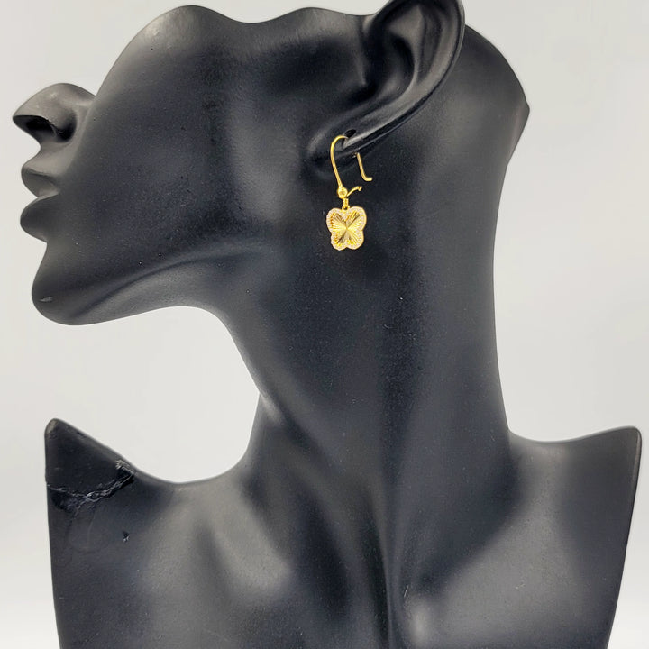 Zircon Studded Butterfly Earrings Made of 21K Gold by Saeed Jewelry 