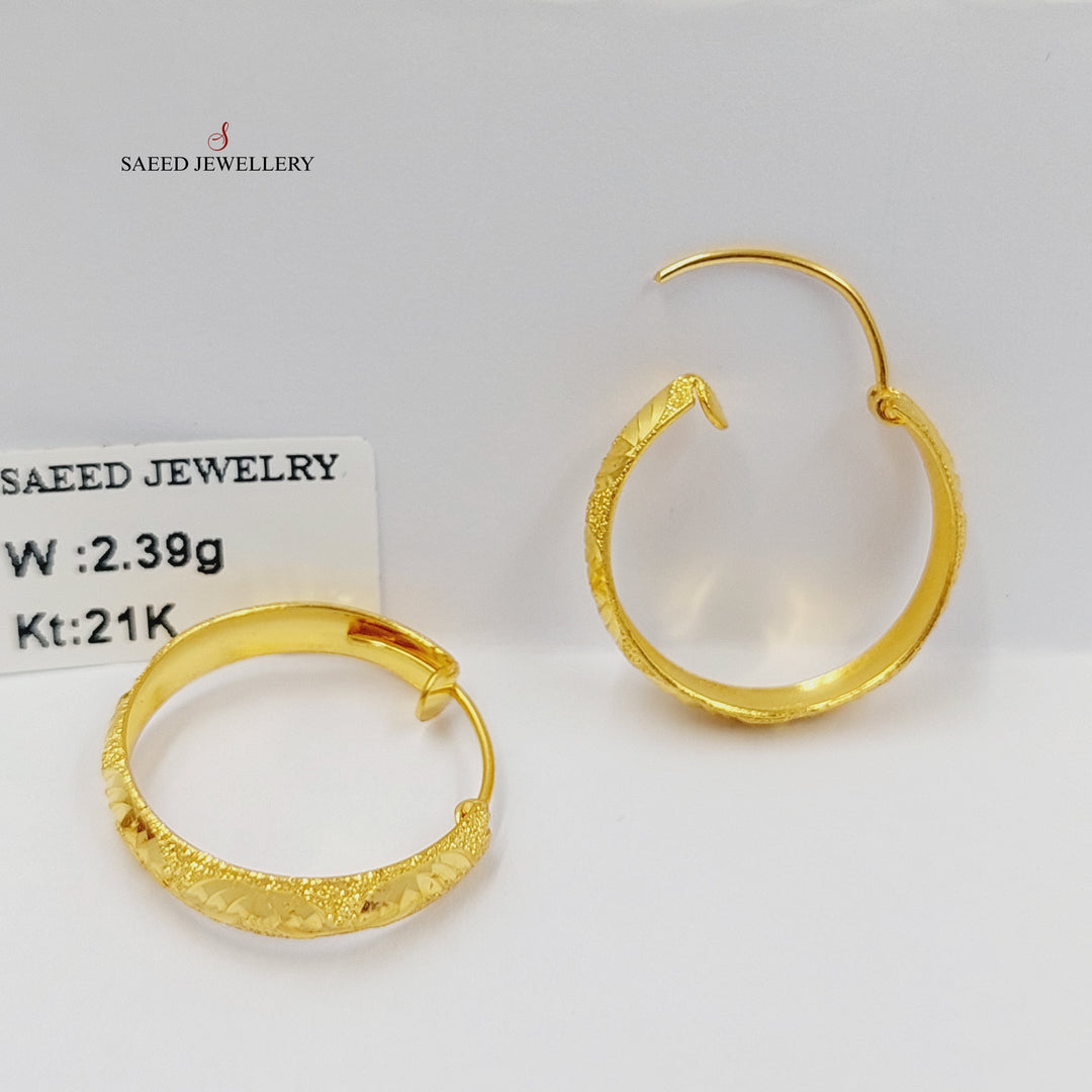 21K Gold Hoop Earrings by Saeed Jewelry - Image 1