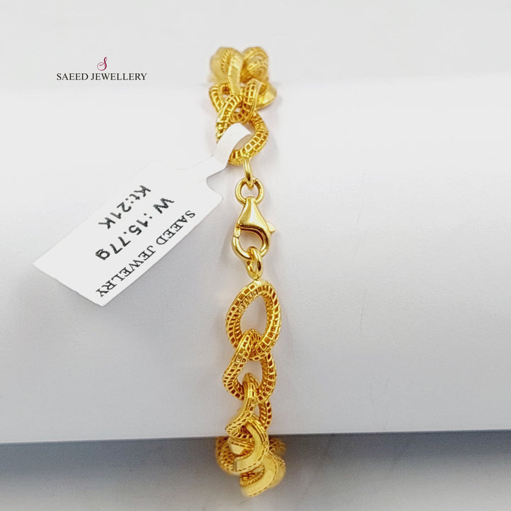 21K Gold Deluxe Cuban Links Bracelet by Saeed Jewelry - Image 4