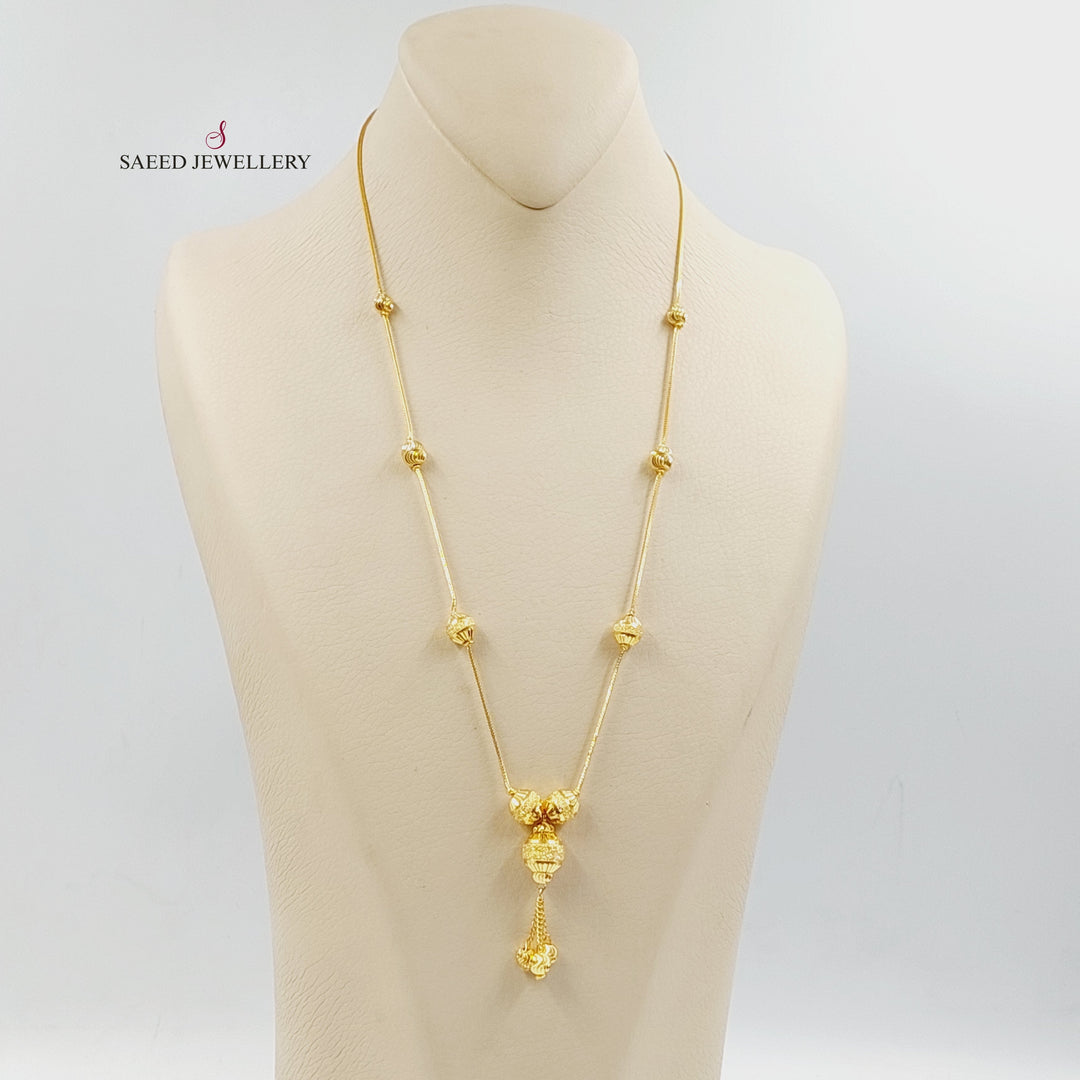 21K Gold Deluxe Balls Necklace by Saeed Jewelry - Image 3