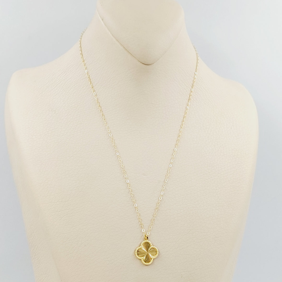 Clover Necklace Made of 18K Gold by Saeed Jewelry 