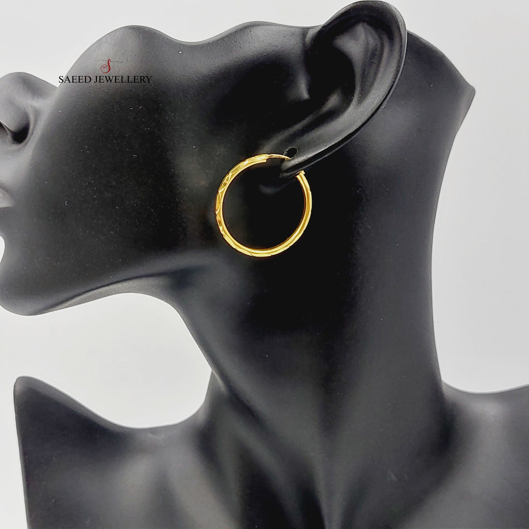 21K Gold Hoop Earrings by Saeed Jewelry - Image 2