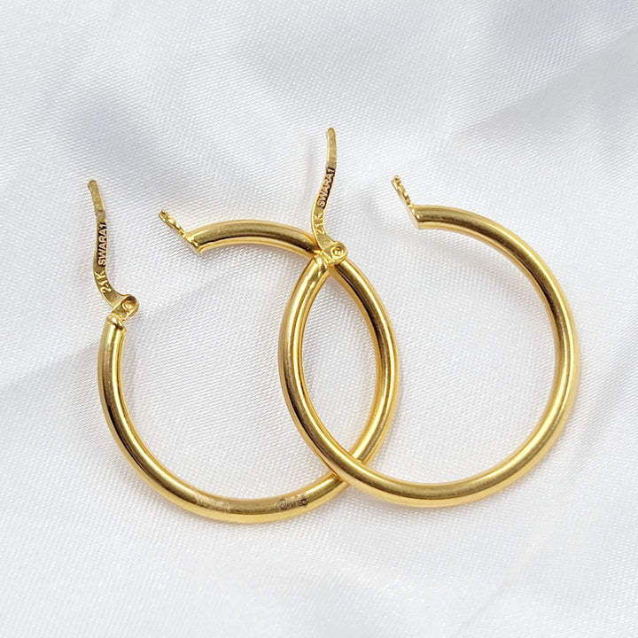 Hoop Earrings Made of 21K Gold by Saeed Jewelry 