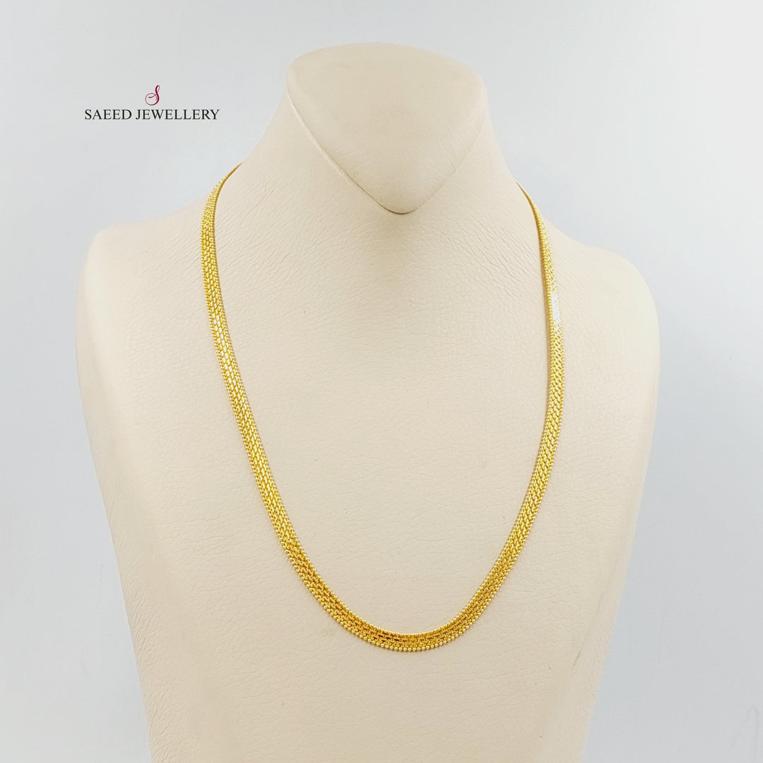 21K Gold 5mm Flat Chain by Saeed Jewelry - Image 3