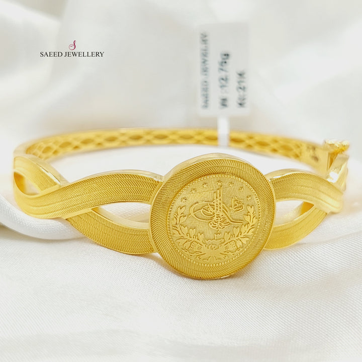 21K Gold Deluxe Rashadi Bangle Bracelet by Saeed Jewelry - Image 2