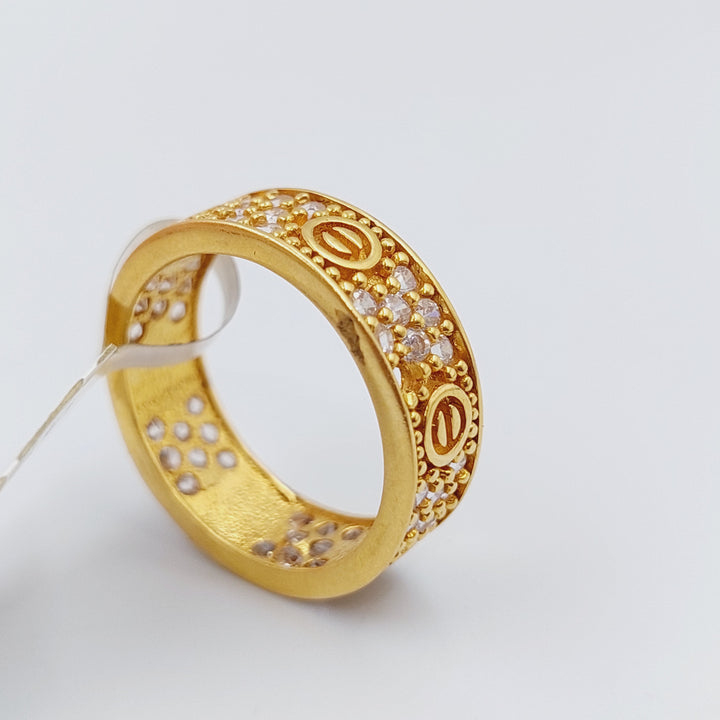 21K Gold Thin Zirconia Wedding Ring by Saeed Jewelry - Image 13