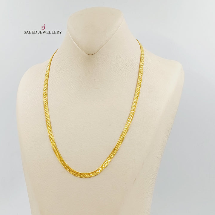 21K Gold 5mm Flat Chain by Saeed Jewelry - Image 5