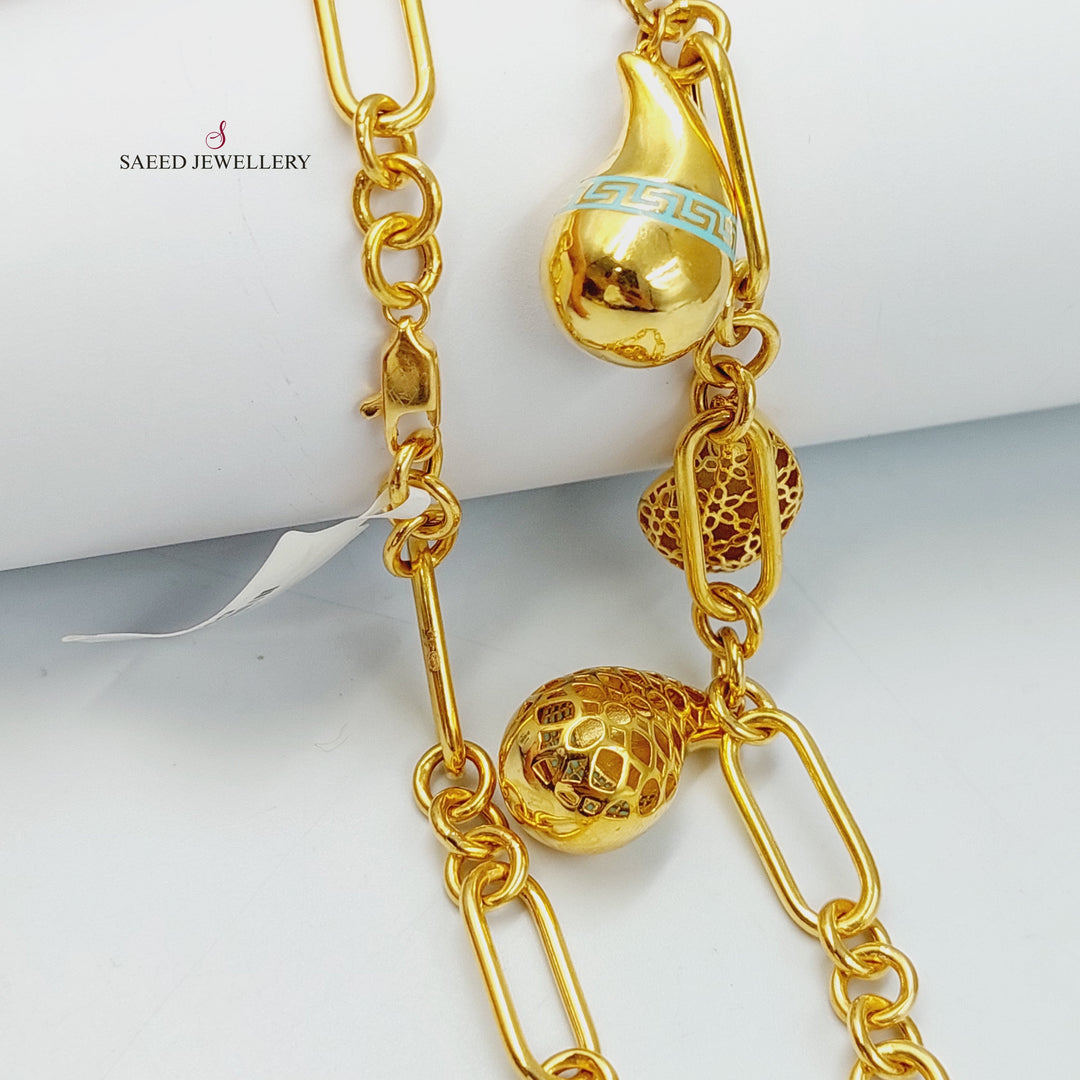 21K Gold Enameled Almond Necklace by Saeed Jewelry - Image 5