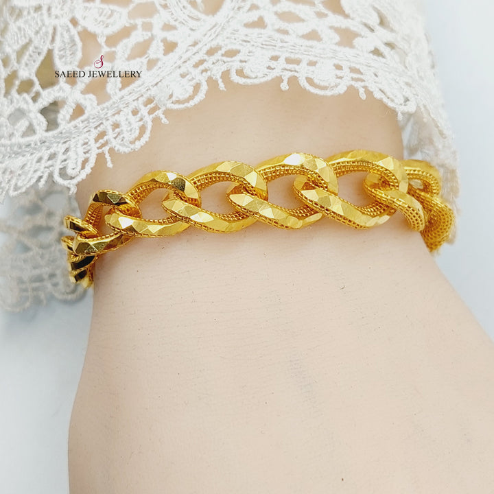 21K Gold Deluxe Cuban Links Bracelet by Saeed Jewelry - Image 5