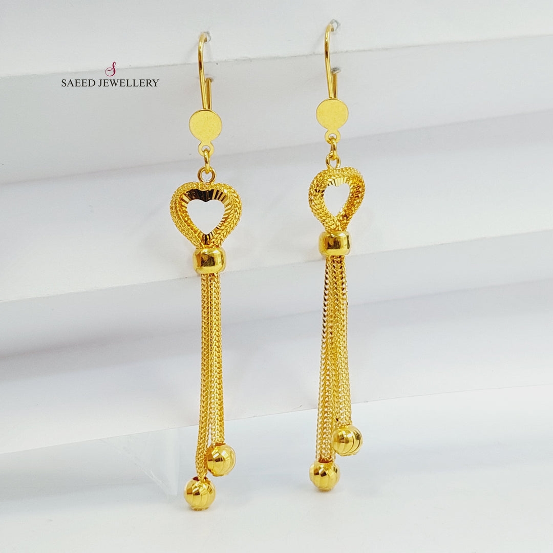 21K Gold Deluxe Fancy Earrings by Saeed Jewelry - Image 4