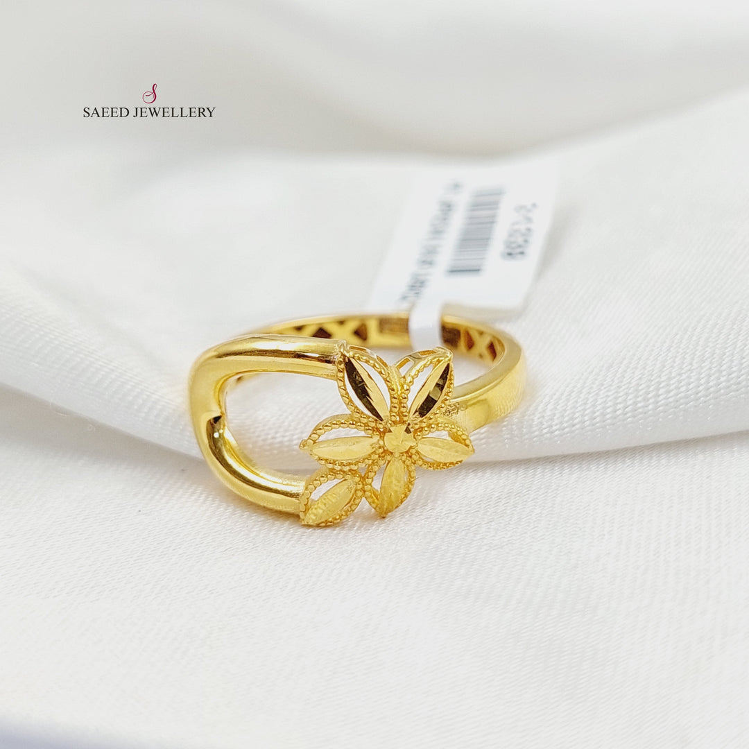 21K Gold Deluxe Leaf Ring by Saeed Jewelry - Image 1