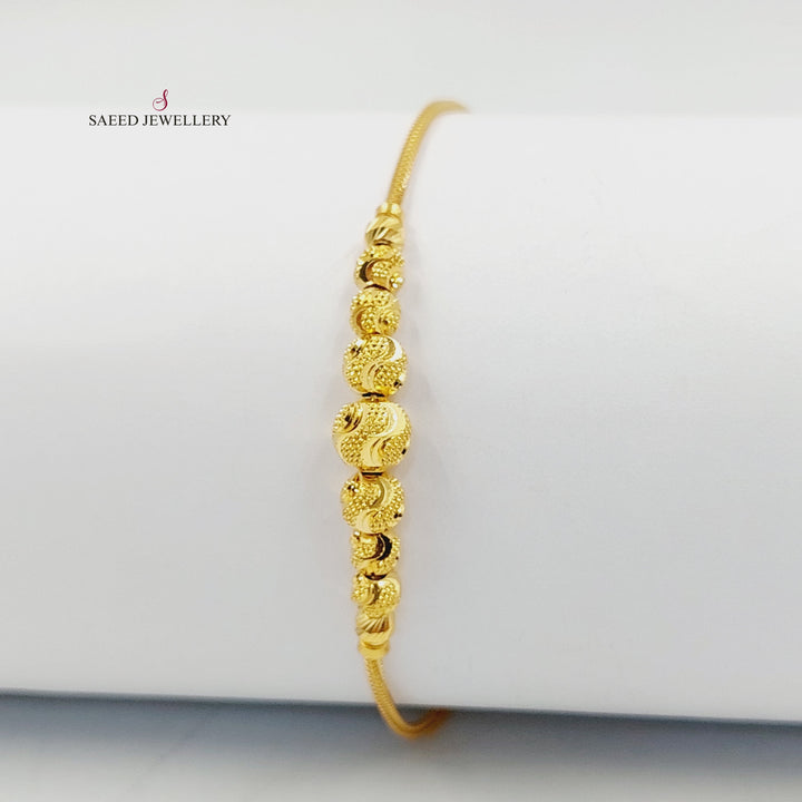 21K Gold Balls Bracelet by Saeed Jewelry - Image 3