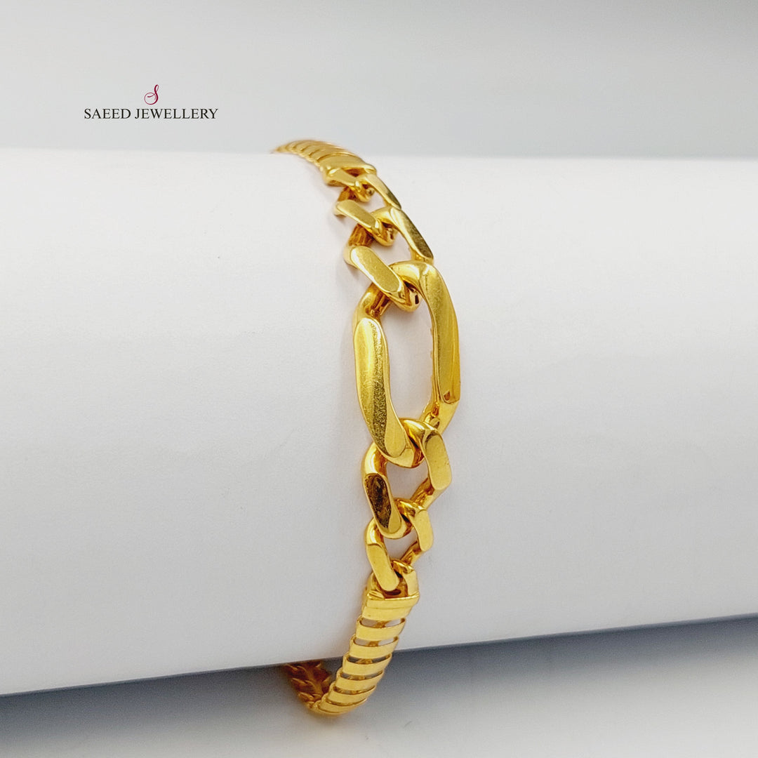 21K Gold Deluxe Cuban Links Bracelet by Saeed Jewelry - Image 3