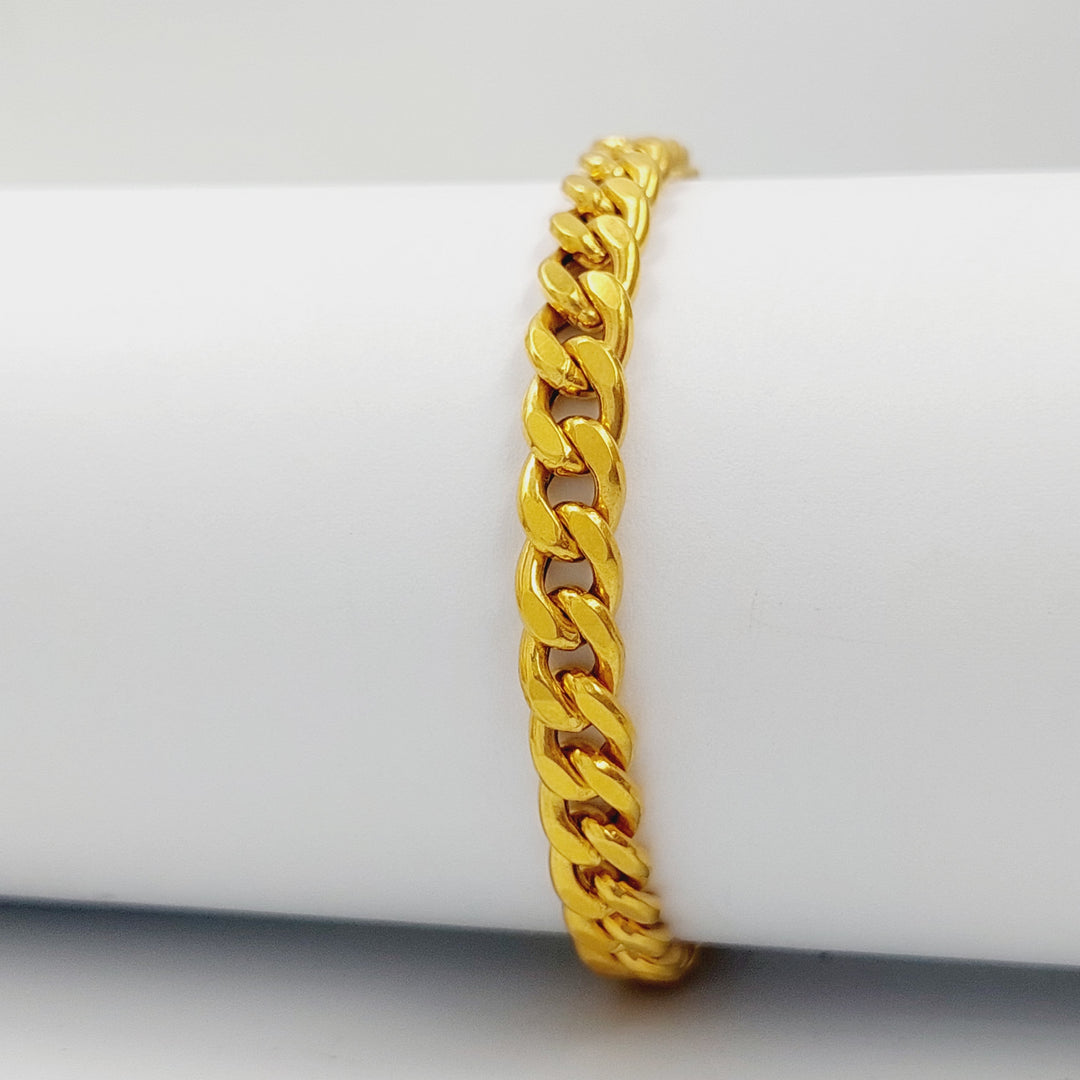 21K Gold 7mm Cuban Links Bracelet by Saeed Jewelry - Image 5