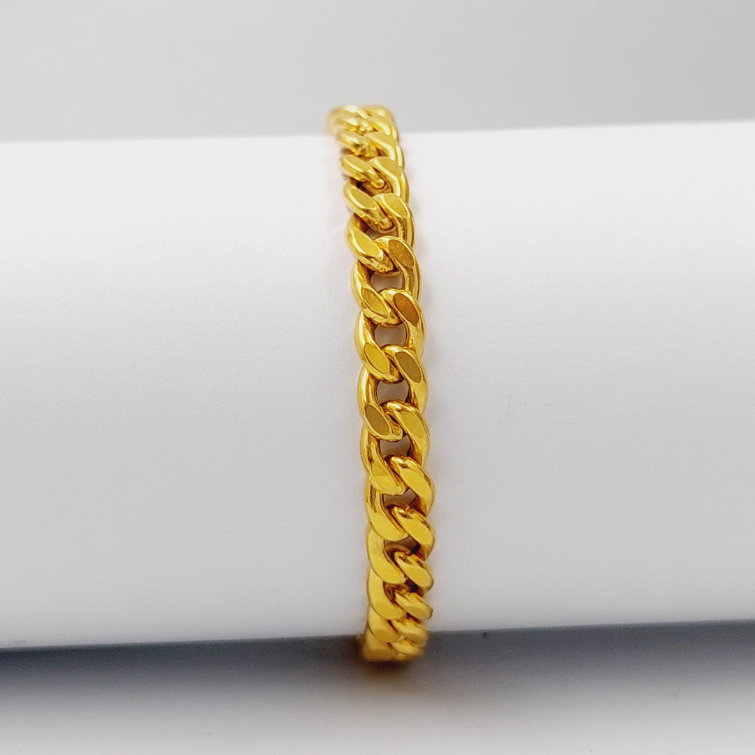 21K Gold 7mm Cuban Links Bracelet by Saeed Jewelry - Image 6