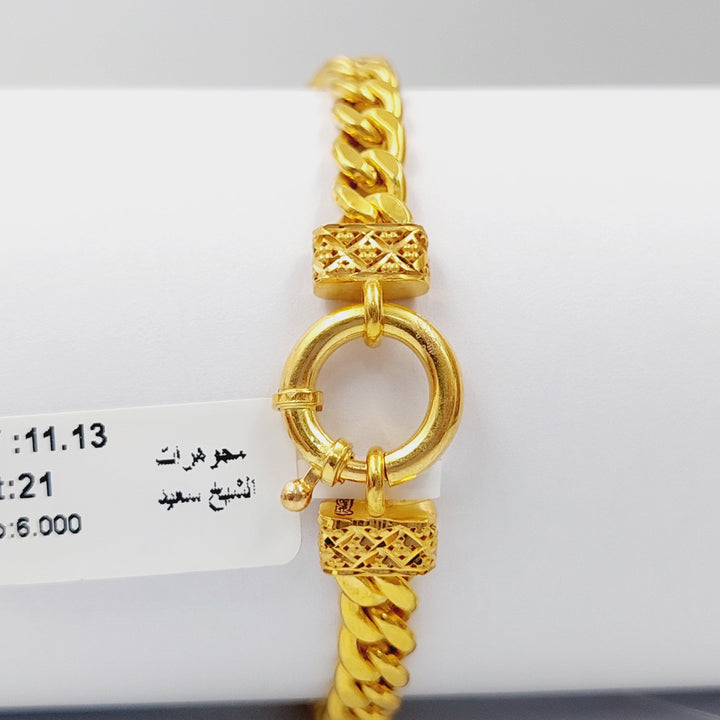 (7mm) Cuban Links Bracelet  Made Of 21K Yellow Gold by Saeed Jewelry-28794