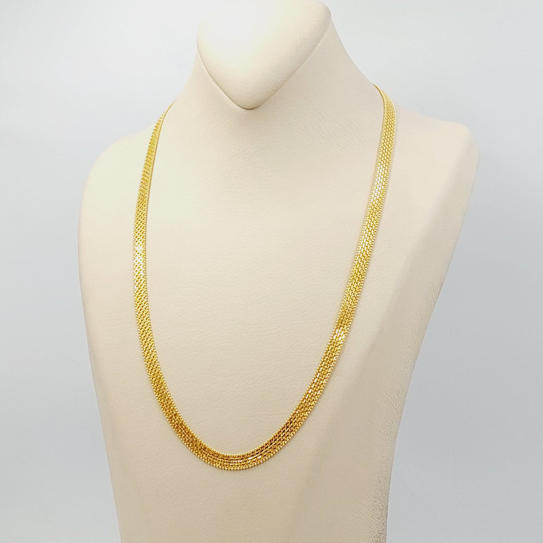 21K Gold 7mm Flat Necklace Chain by Saeed Jewelry - Image 3