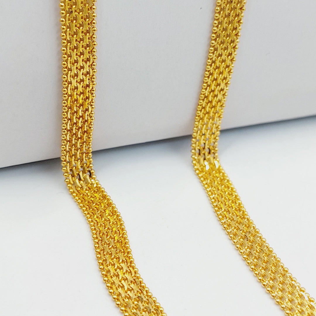 21K Gold 7mm Flat Necklace Chain by Saeed Jewelry - Image 5