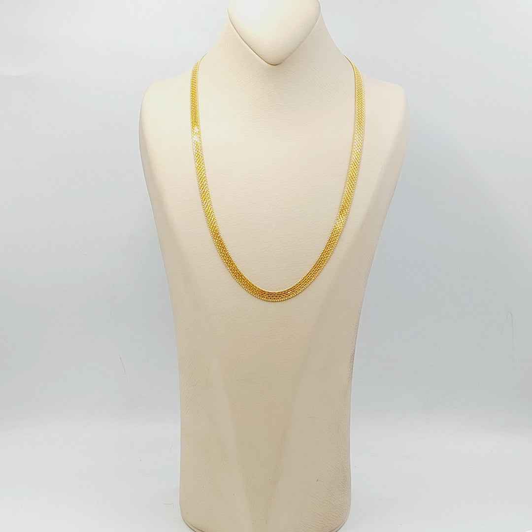 21K Gold 7mm Flat Necklace Chain by Saeed Jewelry - Image 1