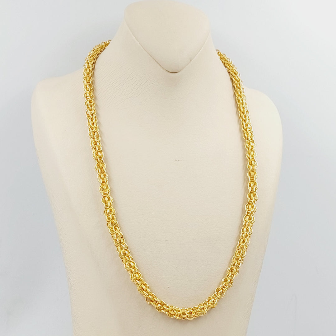 21K Gold 7mm Rolo Necklace by Saeed Jewelry - Image 3