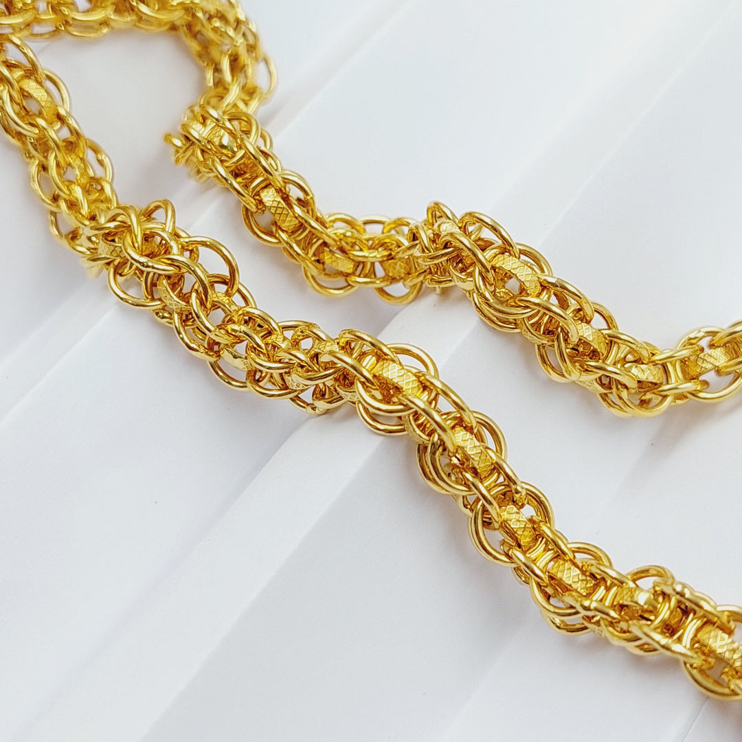 21K Gold 7mm Rolo Necklace by Saeed Jewelry - Image 6