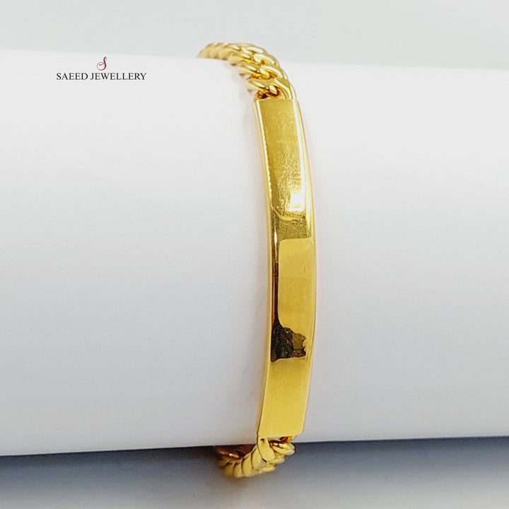 21K Gold Plain Bar Bracelet by Saeed Jewelry - Image 5