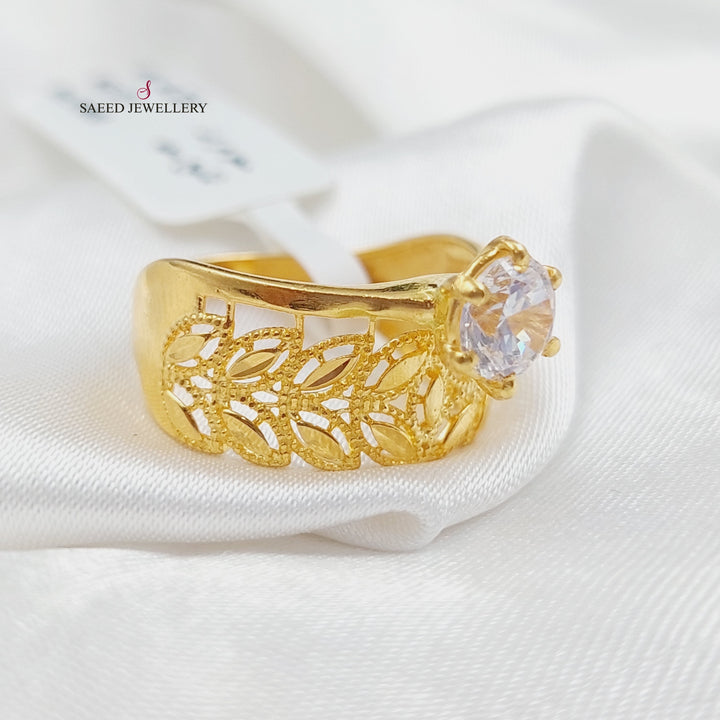 21K Gold Zircon Studded Spike Engagement Ring by Saeed Jewelry - Image 9