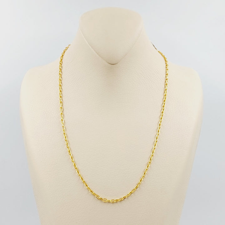 21K Gold 3mm Box Chain by Saeed Jewelry - Image 1