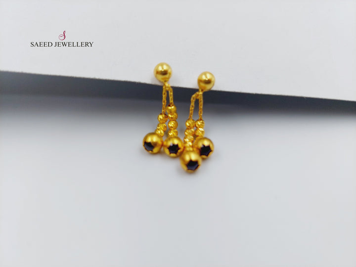 21K Gold Fancy screw Earrings by Saeed Jewelry - Image 8