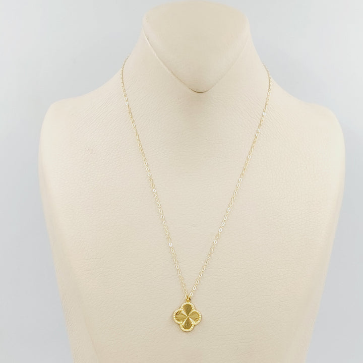 Clover Necklace Made of 18K Gold by Saeed Jewelry 