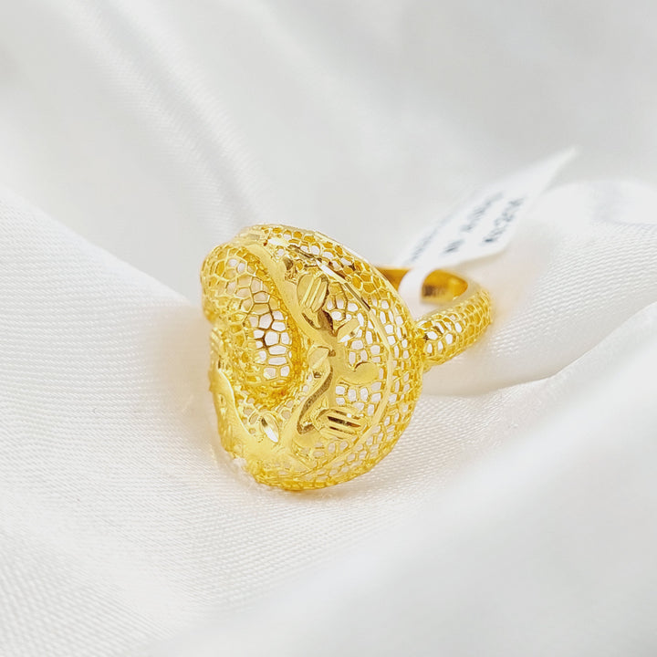 21K Gold Engraved Ring by Saeed Jewelry - Image 2