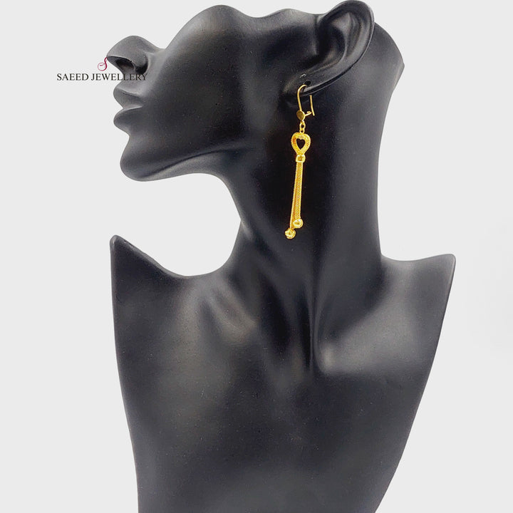 21K Gold Deluxe Fancy Earrings by Saeed Jewelry - Image 3