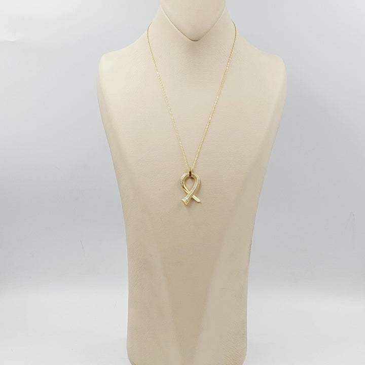 18K Gold "Zircon Studded Nail Necklace" By Saeed Jewelry