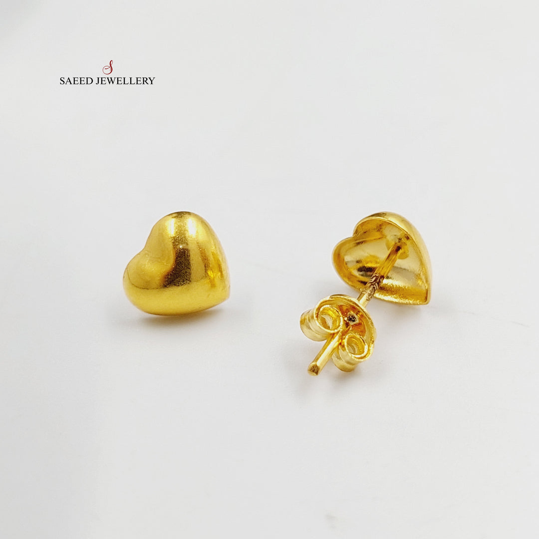 21K Gold Sanded Screw Earrings by Saeed Jewelry - Image 1