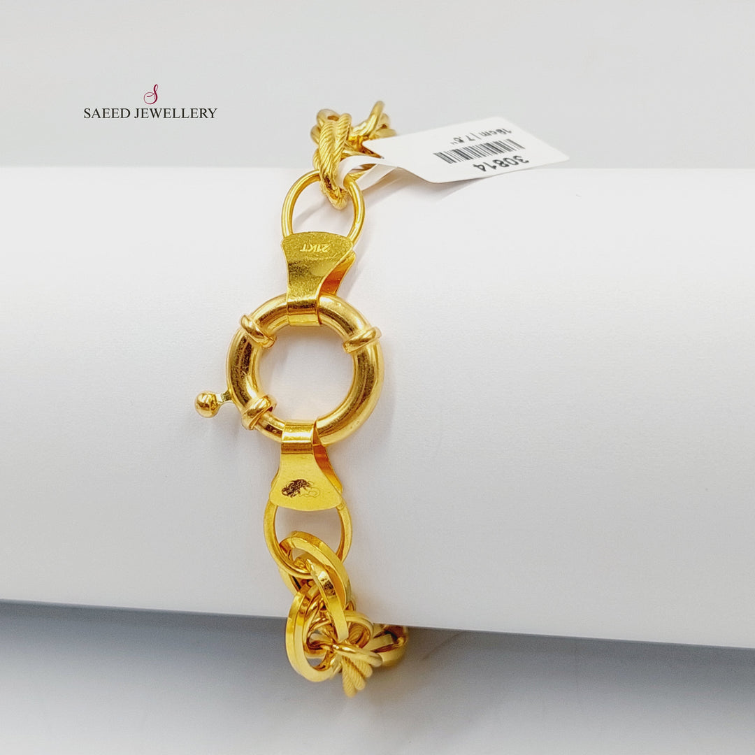21K Gold 8.5mm Cuban Links Bracelet by Saeed Jewelry - Image 4