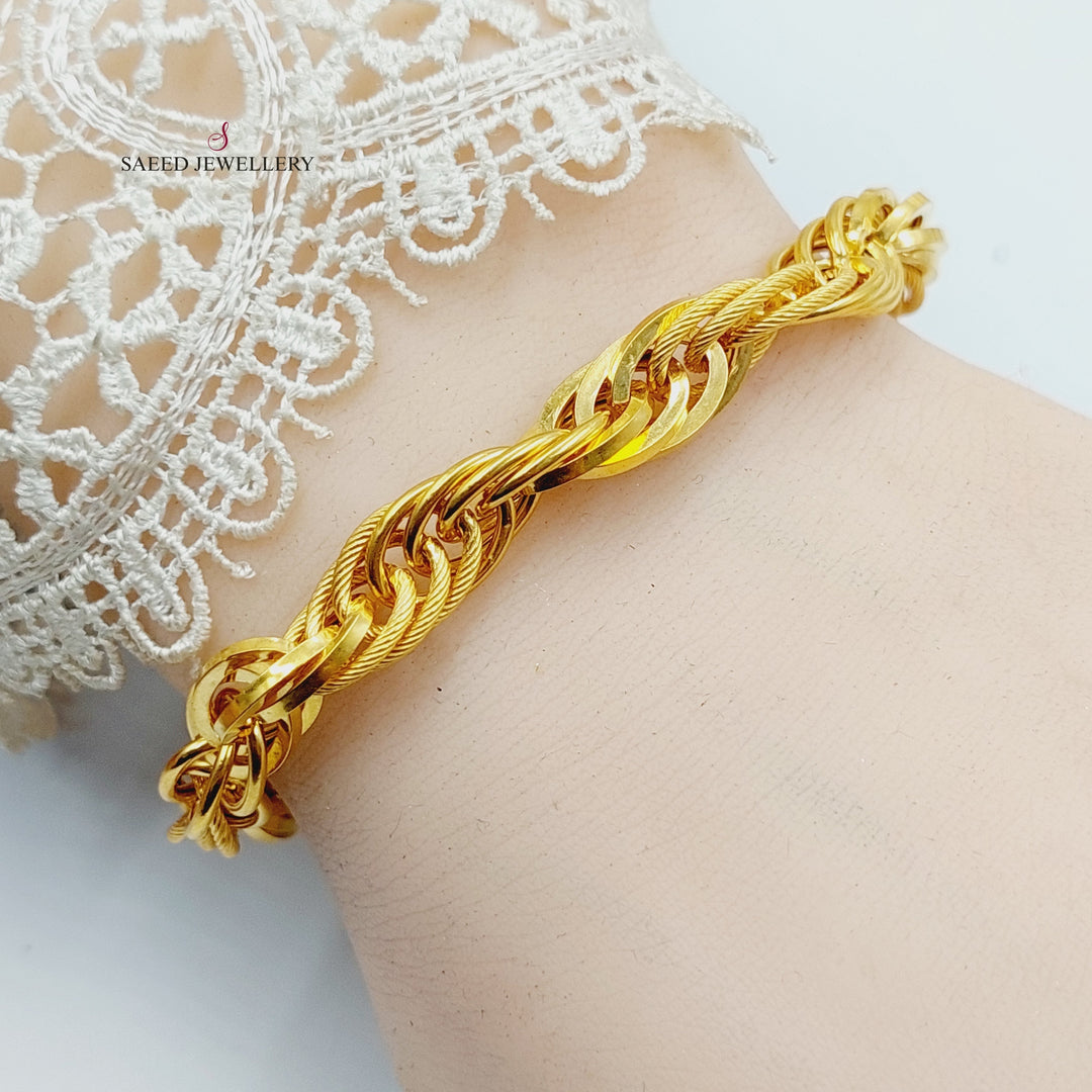 21K Gold 8.5mm Cuban Links Bracelet by Saeed Jewelry - Image 5