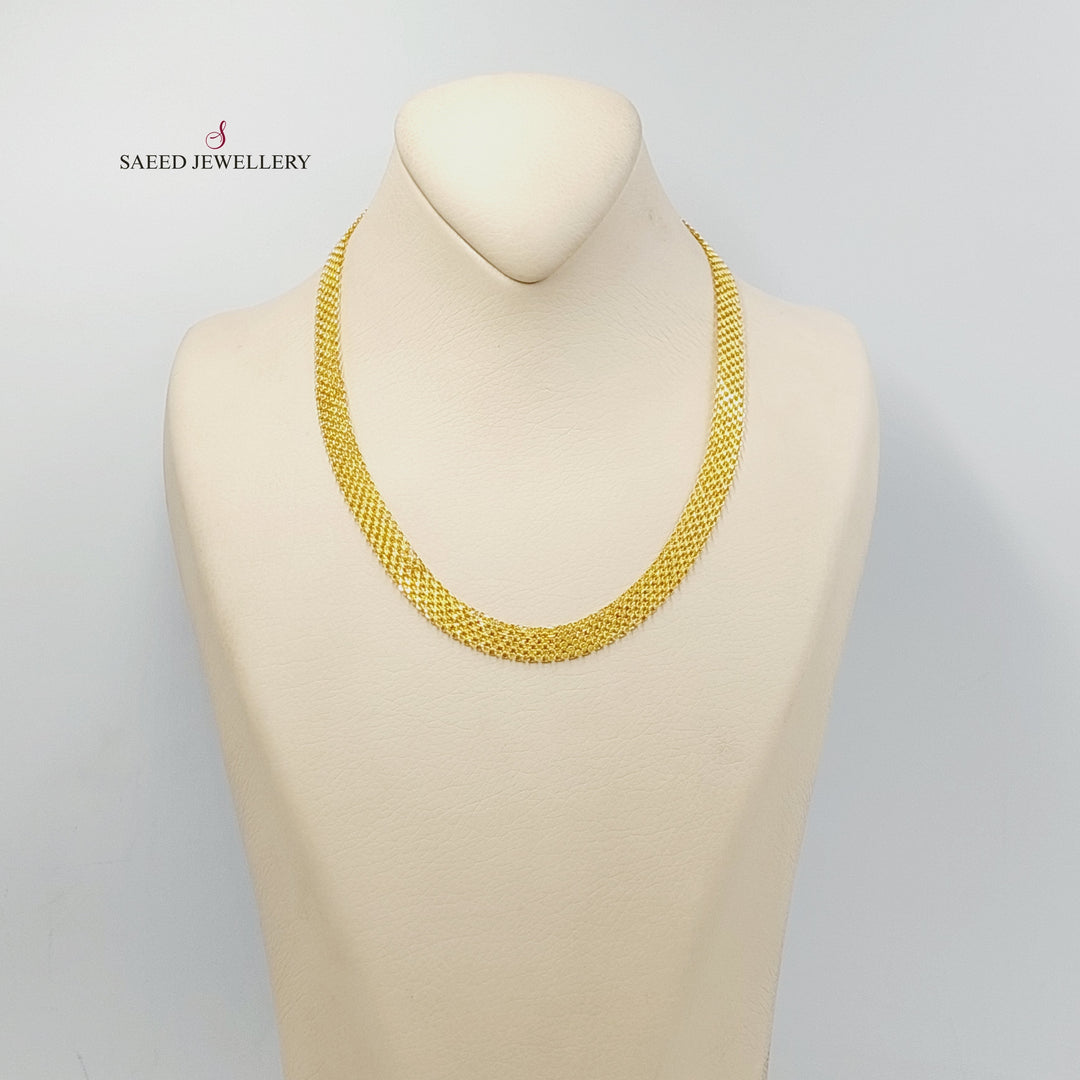 21K Gold 8.5mm Flat Chain by Saeed Jewelry - Image 3