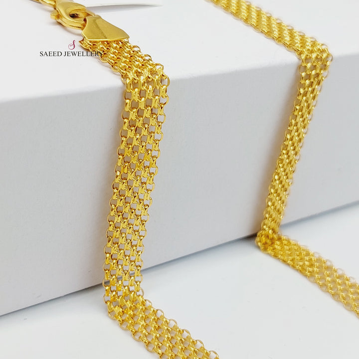 21K Gold 8.5mm Flat Chain by Saeed Jewelry - Image 4