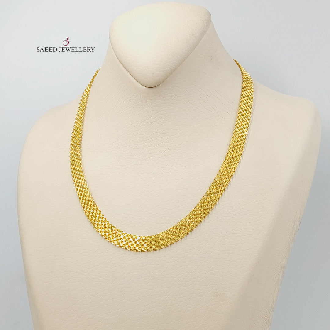 21K Gold 8.5mm Flat Chain by Saeed Jewelry - Image 5