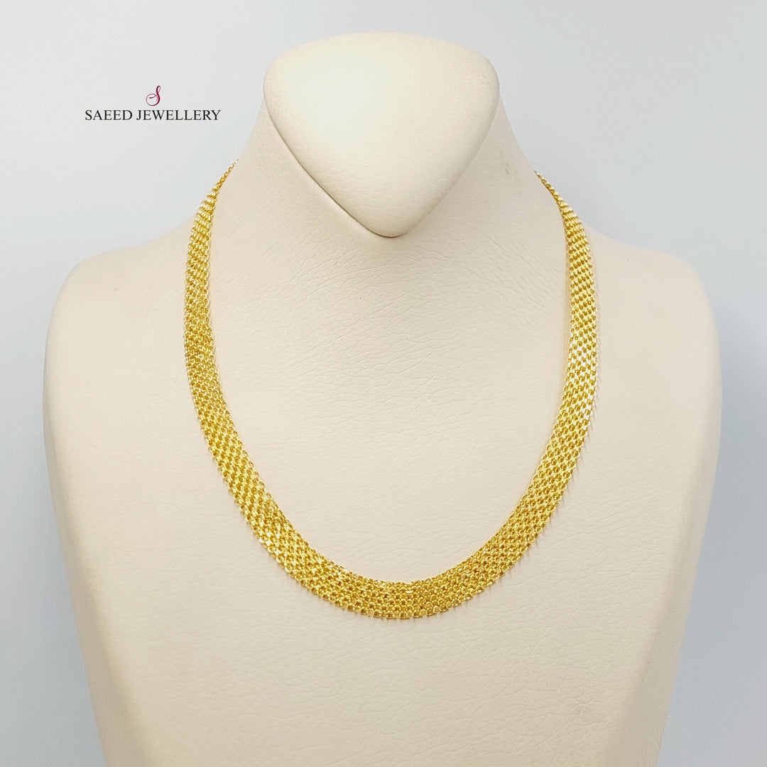 21K Gold 8.5mm Flat Chain by Saeed Jewelry - Image 1