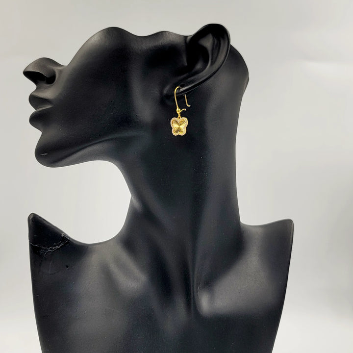 Zircon Studded Butterfly Earrings Made of 21K Gold by Saeed Jewelry 