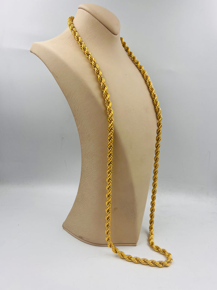 (8mm) Rope Chain 100cm Made Of 21K Yellow Gold by Saeed Jewelry-28814