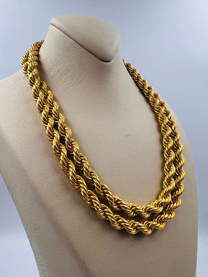 (8mm) Rope Chain 100cm Made Of 21K Yellow Gold by Saeed Jewelry-28814
