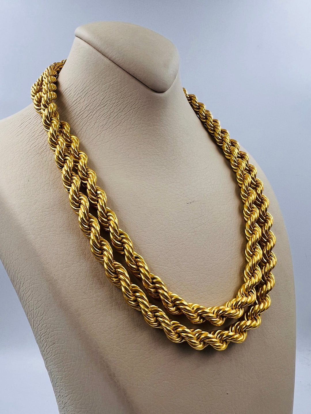 21K Gold 8mm Rope Chain 100cm by Saeed Jewelry - Image 4